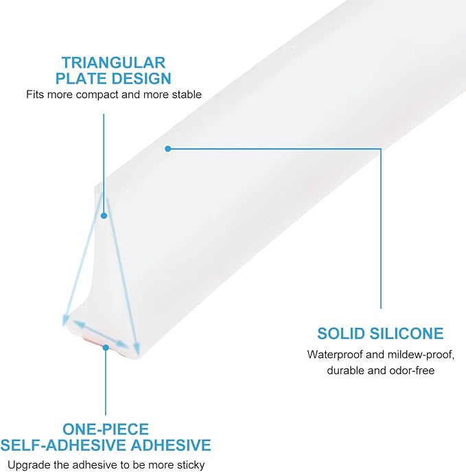 LIFKOME 2m Bathroom Strip Kitchen Desktop Strip Shower Water Blocker Edge Guard - Image 9