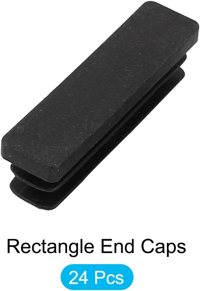 METALLIXITY Rectangle End Caps 24Pcs, Plastic Rectangle Tube Inserts Threaded - Image 5