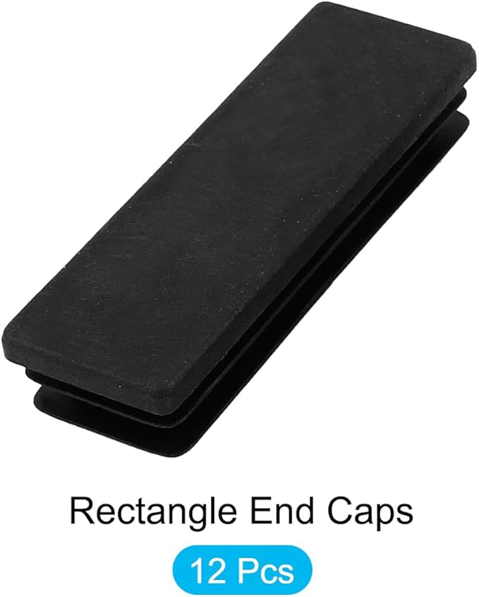 METALLIXITY Rectangle End Caps 12Pcs, Plastic Rectangle Tube Inserts Threaded - Image 5