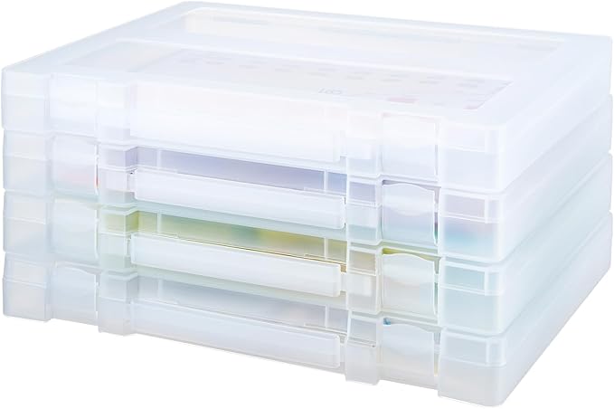 4 Pack Large A4 Paper document Box, Arts Supply Storage Organizer Box Scrapbook - Image 8