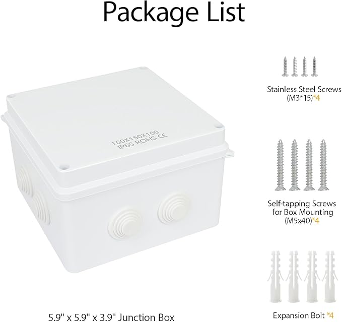LeMotech Junction Box, ABS Plastic IP65 Waterproof and Dustproof, Universal - Image 8