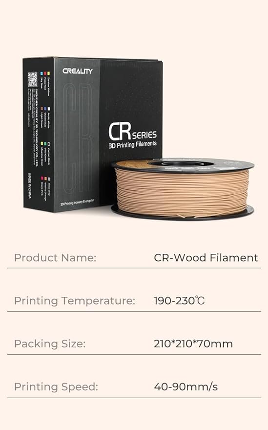 Creality Wood Filament PLA, 3D Printer Filament 1.75 mm, Smooth Silk Texture - Image 8