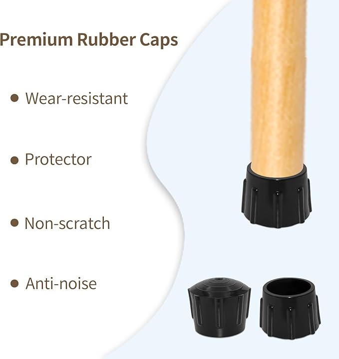Flyshop 1-3/8" 35mm Chair Leg Caps Furniture Floor Protectors Round Non-Scratch - Image 8