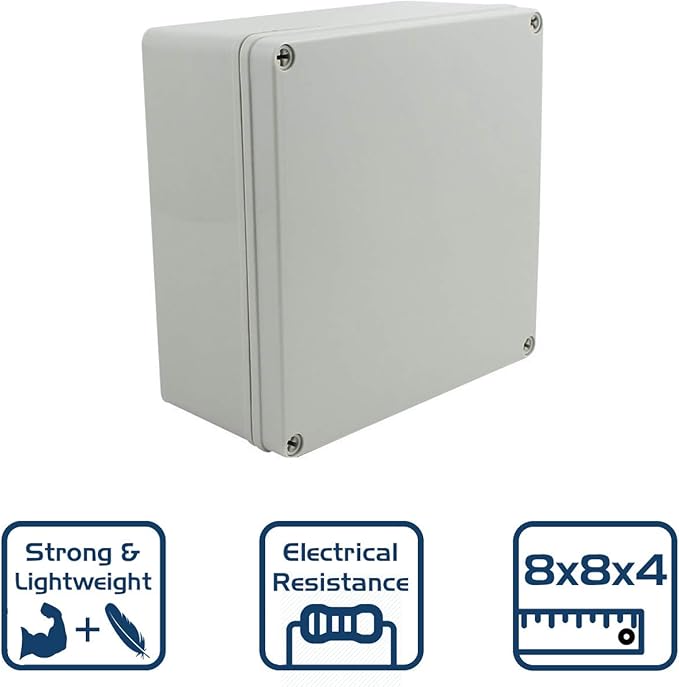 Co. 8" x8" x4" Weather & Dust Proof IP65 PS Plastic Universal Electrical - Image 8