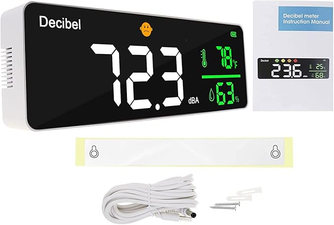 Decibel Meter Wall Hanging Sound Level Meter 11 inch Large LED Display Noise - Image 9