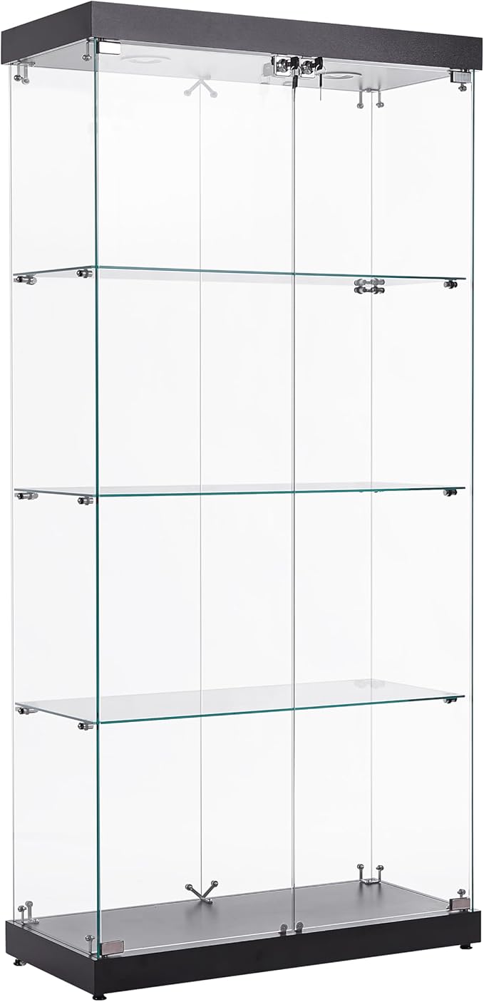 Yoluckea 4 Shelves Glass Display Cabinet - Image 9