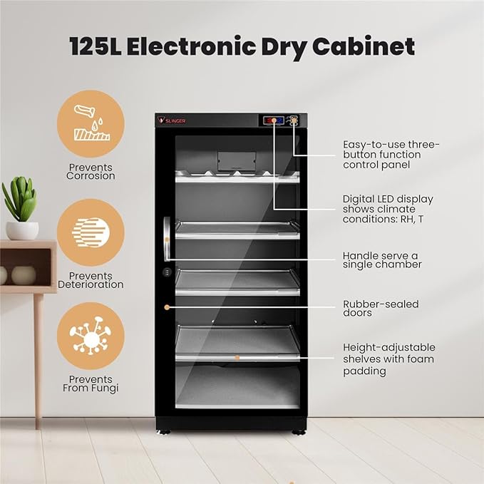 SLINGER 125L Dehumidifying Dry Cabinet Box, Digital Control Noiseless and - Image 8
