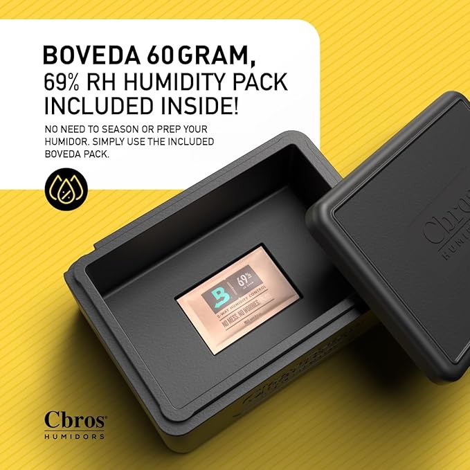 Cbros Humidor 69% Two- Way Humidity Control Box Powered by Boveda, Moisture - Image 5