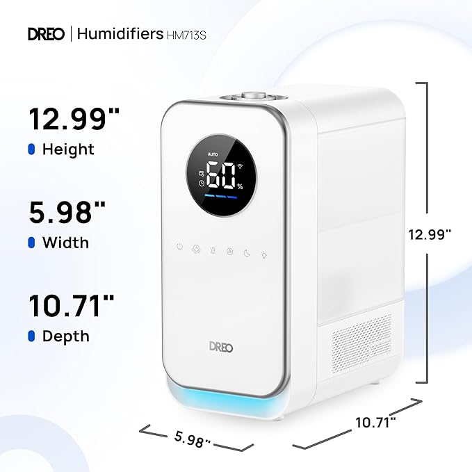 DREO Humidifiers for Bedroom, Top-filled Smart Quiet Cool Mist Humidifier for - Image 9