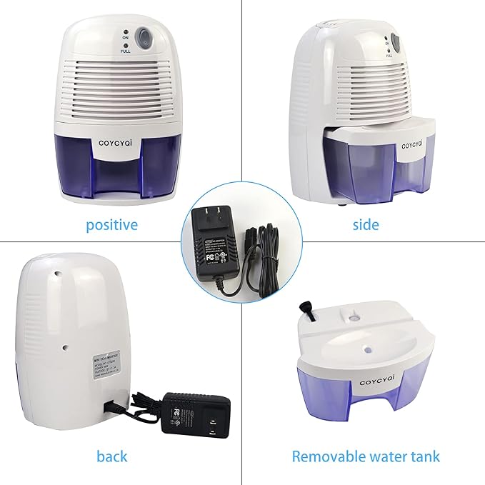 Small Dehumidifier, 12V3A adapter,1200 Cubic Feet Portable Mini Dehumidifier - Image 8
