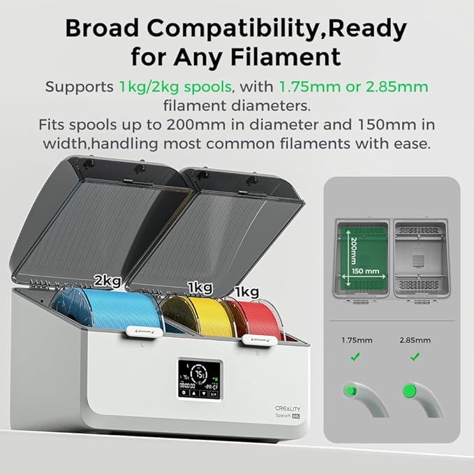 Creality Filament Dryer, Space Pi X4L Filament Storage Box - Image 9
