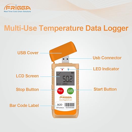 Frigga M2D 10Pack Reusable Temperature Data Logger Multi-Use USB Digital - Image 8