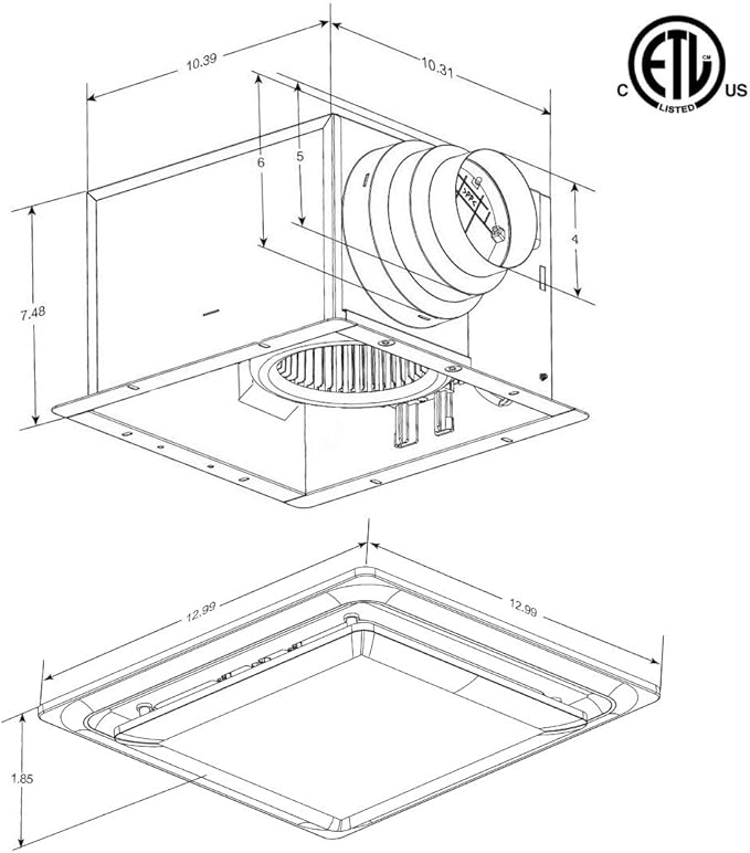 Aero Pure ABF80 G15 W ABF80G15 Ceiling Mount, Energy Star Certified, Quiet - Image 2