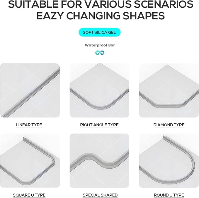 1.18in×1.57in,Shower Water Guard,Shower Door Seal Strip,Durable Silicone - Image 7