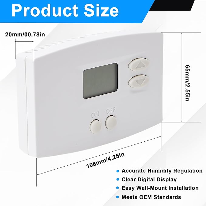 76 Digital Wall Mount Dehumidifier Control Compatible - Image 6