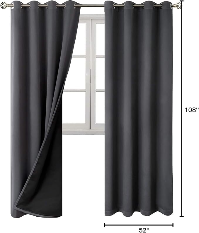 BGment 100% Blackout Curtains 108 Inch Long 2 Panles Set, Thermal Insulated - Image 9