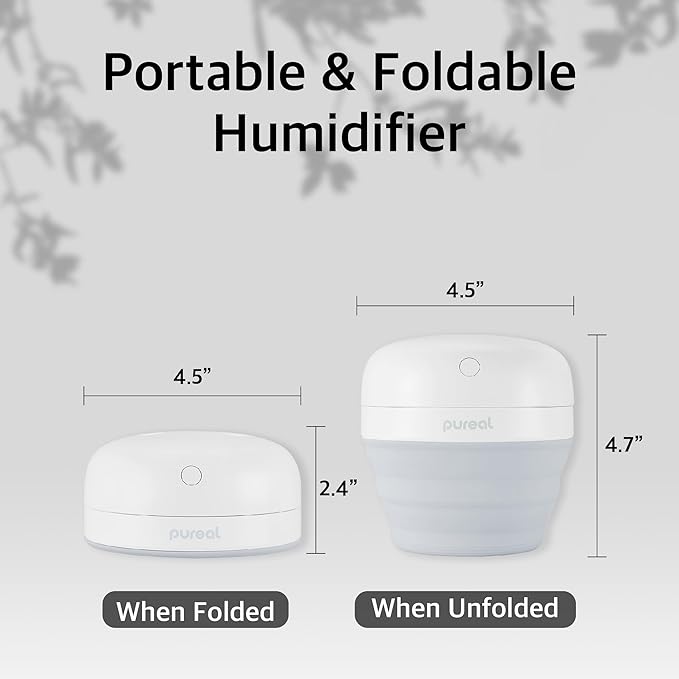 Pureal Foldable Mini Humidifier, 500ML Portable Small Cool Mist - Image 6