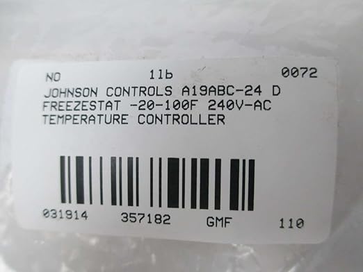 New JOHNSON CONTROLS A19ABC-24 Temperature Controller -30-100F 240V-AC D357182 - Image 8