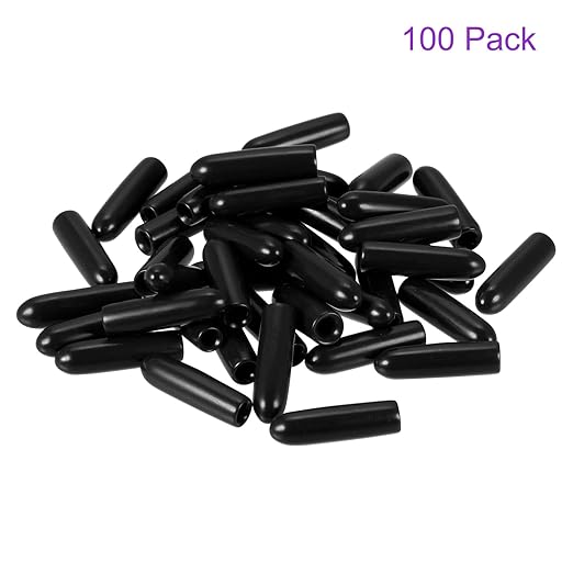 DMiotech 100 Pack 2mm ID Black Screw Thread Protectors Rubber End Caps Bolt - Image 6