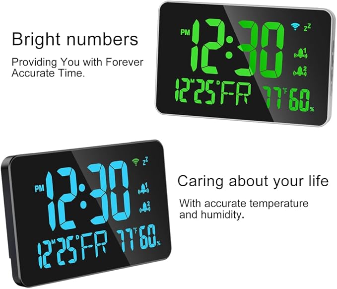 Walfront Tuya WiFi Digital Alarm Clock Desktop Clock Calendar Intelligent - Image 7