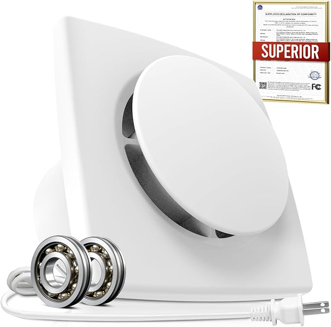 Bathroom Exhaust Fan with Switch, 2600RPM Upgraded Exhaust Fan 35dB Low Noise - Image 8