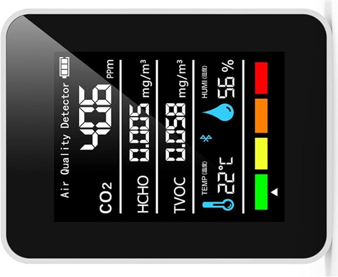 Fydun Air Quality Monitor Indoor, 5 in 1 Detector Portable Battery Operated - Image 9