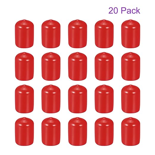 DMiotech 20 Pack 9/16" ID Red Screw Thread Protectors Rubber End Caps Bolt - Image 6