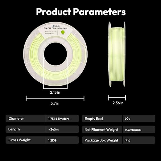 AMOLEN Silk Glow in The Dark Filament Multicolor, Glow Filament Silk Green - Image 7