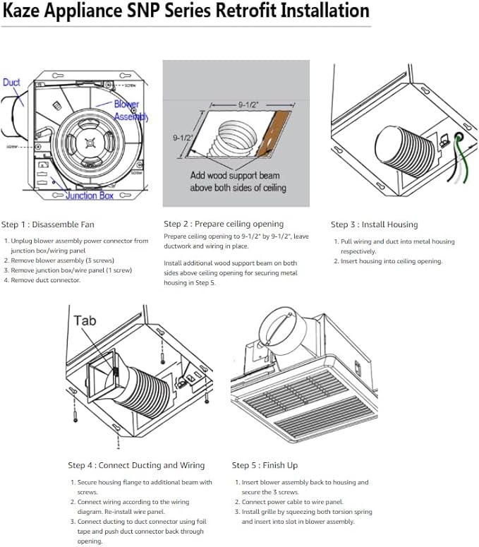 SNP100H | 100 CFM | 0.8 Sone | Energy Star Certified | Humidity Sensing | No - Image 9