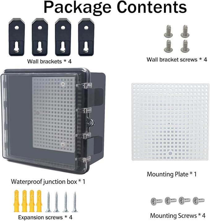 Junction Box, Hinged Black Clear Cover IP67 Waterproof ABS Project Box - Image 7