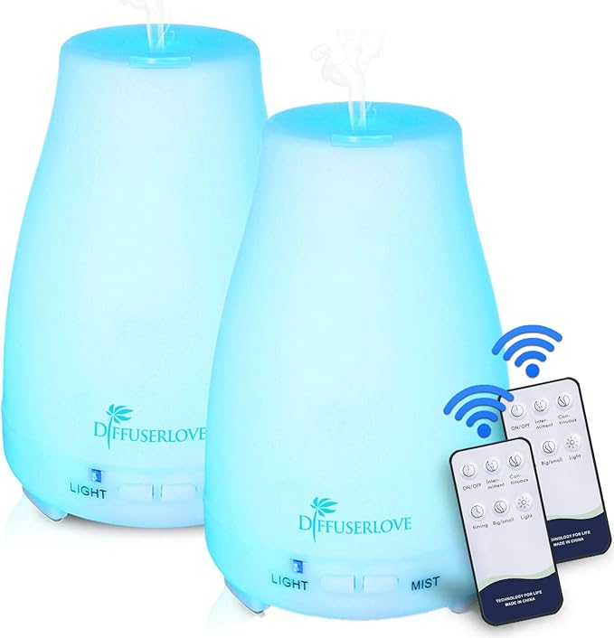 Diffuserlove Diffuser 2 Pack Essential Oil Diffuser 200ML Remote Control - Image 8