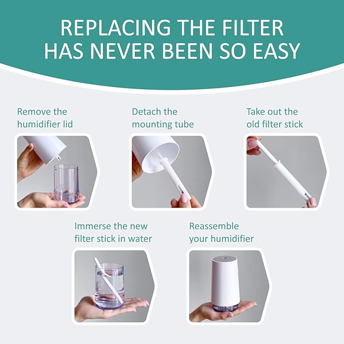 Humidifier Cotton Stick Filter Replacement, Portable Refill Sponges, Compatible - Image 6