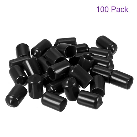 DMiotech 100 Pack 11mm ID Black Screw Thread Protectors Rubber End Caps Bolt - Image 6
