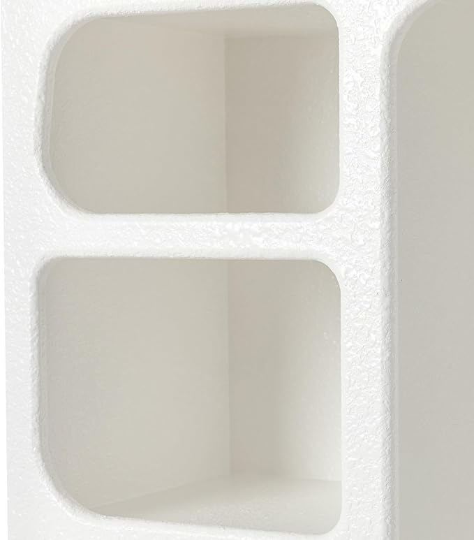 5-Compartment White Arched Floating Cabinet, Modern Geometric MDF Wall-Mount - Image 9