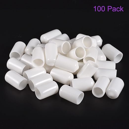 DMiotech 100 Pack 12mm ID White Screw Thread Protectors Rubber End Caps Bolt - Image 6