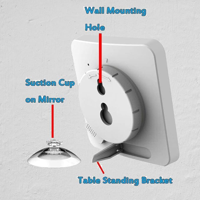 Waterproof Hanging Wall Clock Shower Timer, Large Digital Bathroom Alarm Clock - Image 7