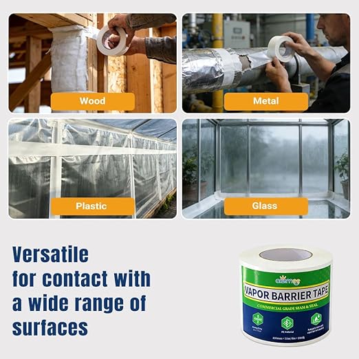Vapor Barrier Tape, 3 in x 180 ft, High-Adhesion Waterproof Seam Tape - Image 6