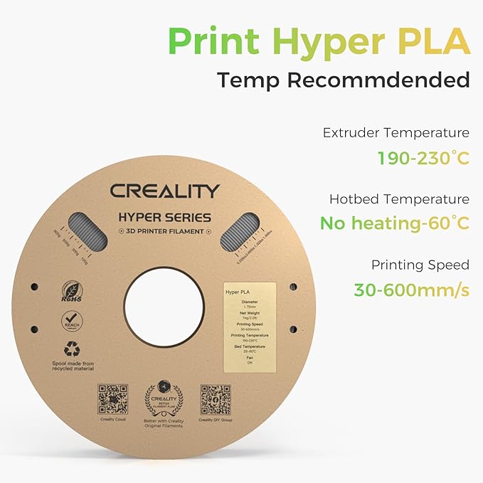 Creality Hyper PLA Filament Bundle Gray 4KG, No-Tangling Stronger Toughness Fit - Image 7