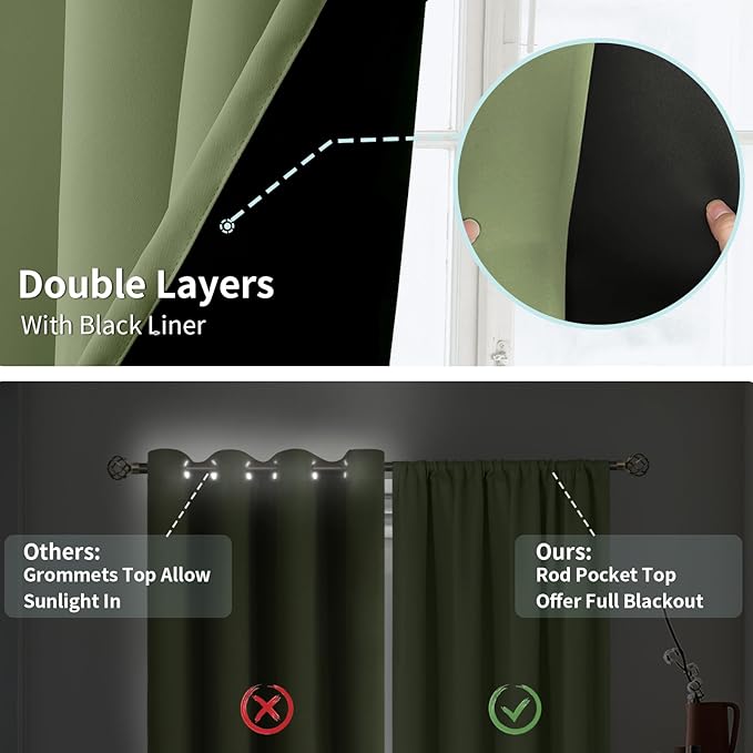 BGment Grass Green Blackout Curtains - Image 7