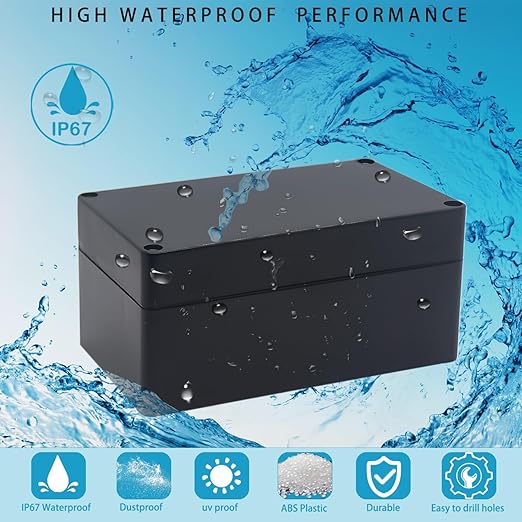 Watertight Junction Box, IP67 Waterproof Project Box Durable ABS Plastic - Image 7