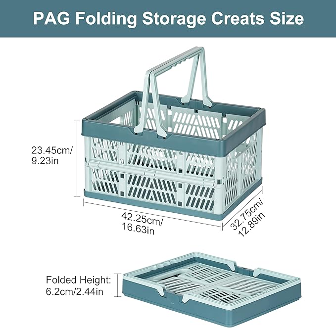Heavy Duty Plastic Milk Crates for Storage, Collapsible Shopping Basket - Image 7