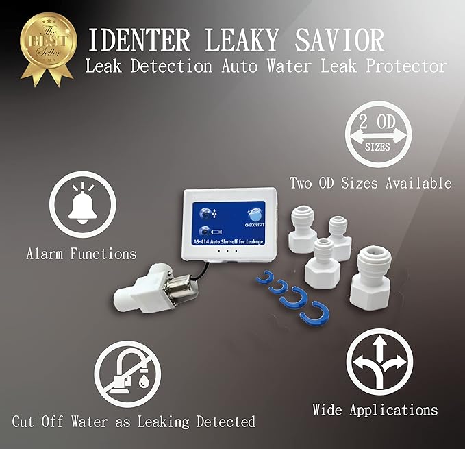 Water Leak Detector with Sensor Alarm, Power Insufficient Detection, Auto - Image 6