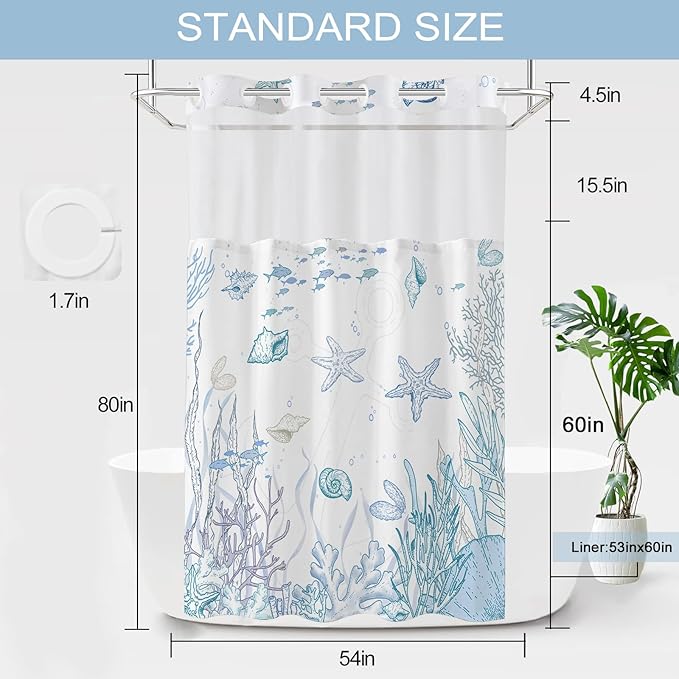 Stall No Hook Shower Curtain - Image 7