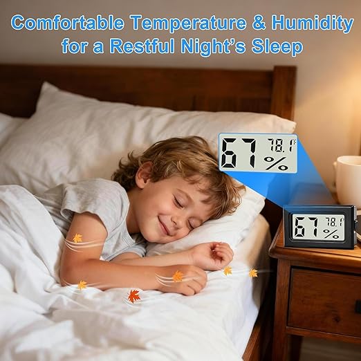 8-Pack Mini Digital Hygrometer Thermometer, Front-View Frame Adhesive - Image 7