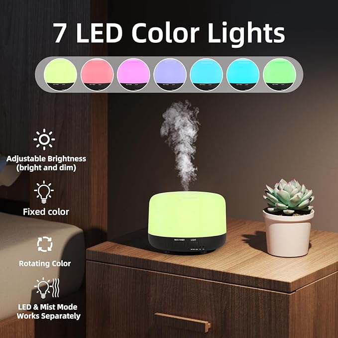 300ML Essential Oil Diffuser, Electric Ultrasonic Aromatherapy Air Humidifier - Image 7