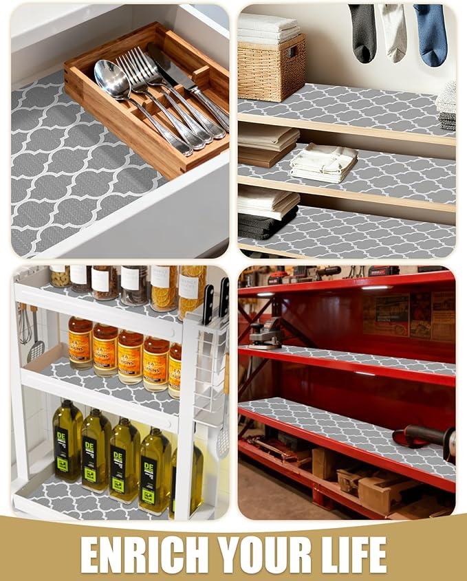 Shelf Liners for Kitchen Cabinets Non-Adhesive, Non-Slip Thickened Shelf Paper - Image 8