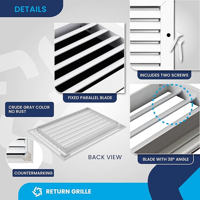 14x10 Inch Air Return Vent Cover Decorative – Premium Aluminum AC Vent Cover - Image 9