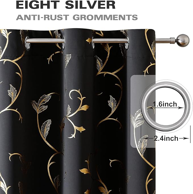 BUHUA Black Blackout Curtains - Image 7