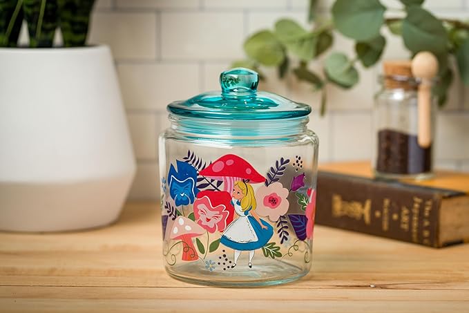 Silver Buffalo Disney Alice in Wonderland Flowers and Mushrooms Glass Cookie - Image 6