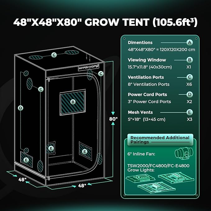 MARS HYDRO 4x4 Advanced Grow Tent, - Image 9